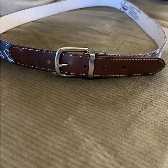 Doc Murphy Other - Doc Murphy Men’s Adjustable Blue w/ Brown Leather & Brass Buckle Belt EUC!!